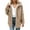 Khaki, variant on Womens Fall Jacket Fuzzy Sherpa Fleece Zipper Drawstring Warm Hoodie With Pocket Oversize Casual Winter Coat