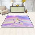 thumbnail image 2 of Dreamtimes Magic Unicorn Face Area Rug 72x48in Rainbow Starry Sky Non-Slip Floor Carpet Comfort Floor Mats Decor for Indoor Living Dining Room and Bedroom Area, 2 of 7