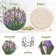 thumbnail image 4 of Haosy Set of 6 Drink Woven Coaster with Holder Heat Resistant Non-Slip Bar Coasters 4 Inches Lily Of The Valley, 4 of 7