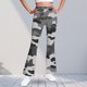 thumbnail image 1 of Pantalones largos con estampado de camuflaje para niñas, forro polar cálido, leggings casuales ligeramente acampanados, traje para niñas de 5 a 16 años., 1 of 6
