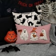 thumbnail image 5 of Halloween Pillow Case 12x20 inch Happy Halloween Ghost Pumpkin Halloween Pink Lumbar Pillow Covers Decorations Happy Halloween Sofa Bed Decoration 020, 5 of 6
