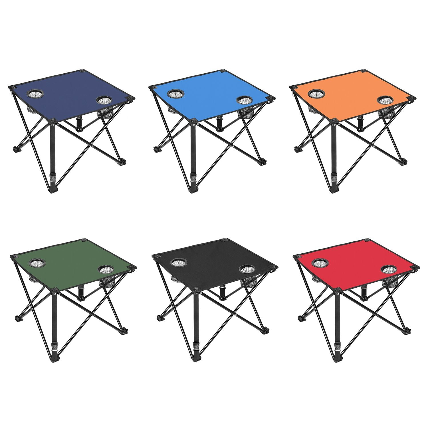 Foldable Camping Table Portable Picnic Table Lightweight Travel Desk with 2 Cup Holders Carrying Bag