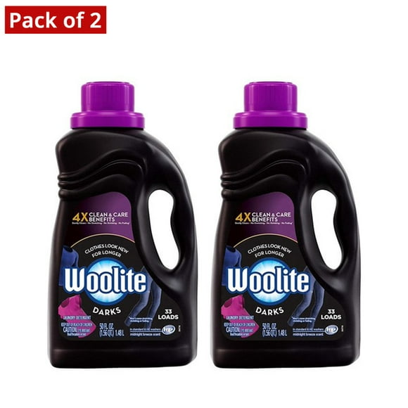 Woolite Darks Liquid Laundry Detergent, 100oz (2x50oz), with Color Renew, He & Regular Washers - Pack of 2