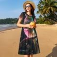 thumbnail image 4 of Balery Bird5 Pattern Womens Dresses Loose Short sleeve Sundresses Swimsuit Coverup 2025 Summer Casual Dress for Women - A-Line Swing Dress, 4 of 6