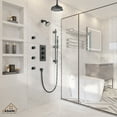 thumbnail image 2 of CASAINC 1-Spray Patterns 8 in. Ceiling Mounted Dual Shower Heads in Matte Black with Sliding Bar and 4 Body Sprays, 2 of 9