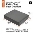 thumbnail image 4 of Classic Accessories Montlake FadeSafe Rectangular Patio Dining Seat Cushion - 5" Thick - Heavy Duty Outdoor Patio Cushion with Water Resistant Backing, Light Charcoal Grey, 25"W x 23"D x 5"T, 4 of 22
