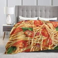 thumbnail image 5 of Spaghetti Tomato Italian Pasta Food Throw Blanket Super Soft Warm Bed Blankets for Couch Bedroom Sofa Office Car, All Season Cozy Flannel Plush Blanket Gifts for Girls Boys Teens Adults 60"x50", 5 of 6
