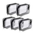 thumbnail image 1 of 5 Pack Clear Portable Cosmetic Makeup Bag PVC Zippered Toiletry Carry Pouch for Vacation, Bathroom and Organizing (Small, Transparent), 1 of 1