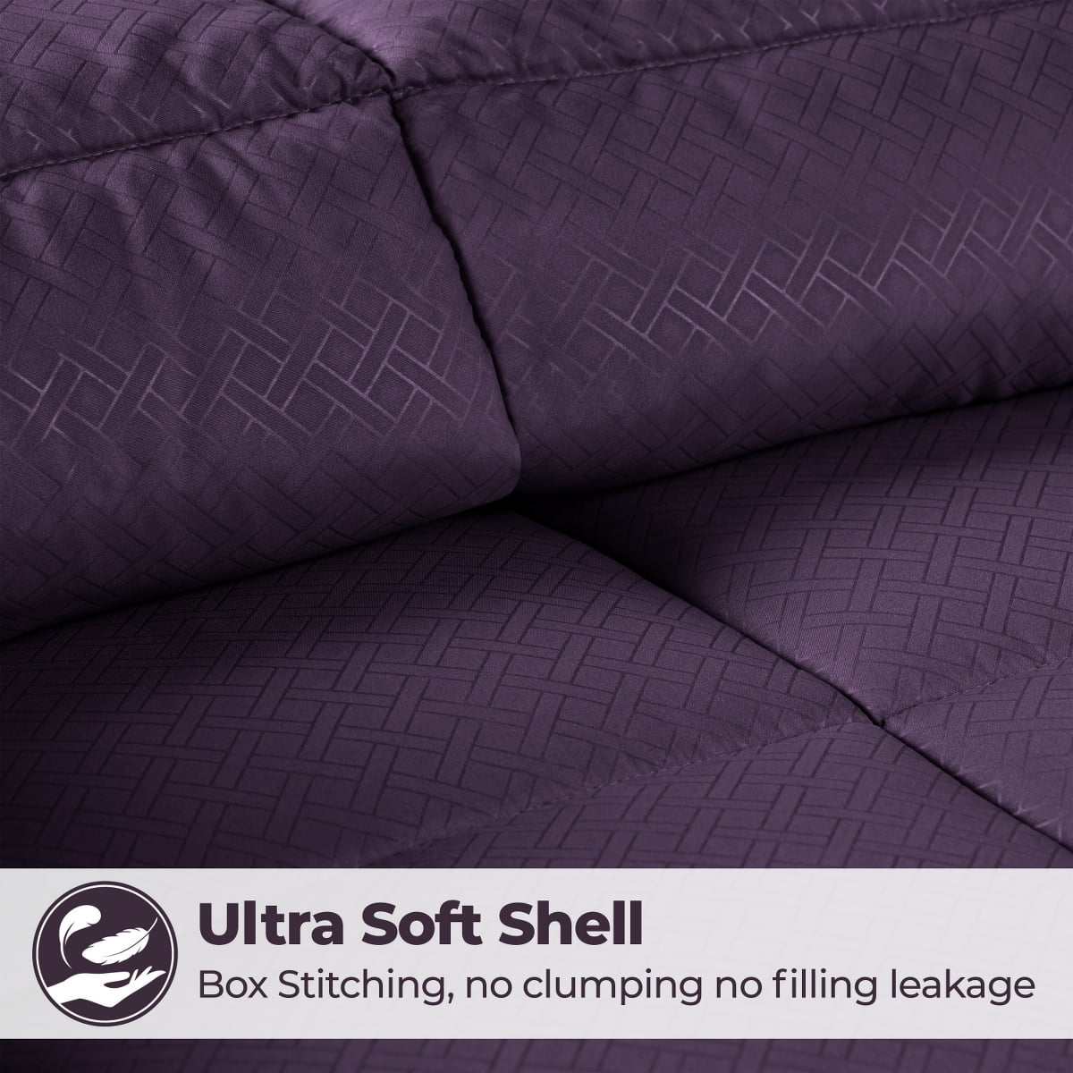 Superior Basketweave Plush Down Alternative Comforter, Full/Queen, Plum