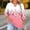 A610 Pink, variant on Retro Floral Graphic T-Shirt for Women Split V-Neck Keyhole 3/4 Sleeve Relaxed Fit Flare Top Bohemian Style Casual Outdoor Spring Fashion Clothes