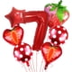 thumbnail image 1 of Set de globos con diseño de fresas, 7 unidades, con globo con 7 números, 1 of 1