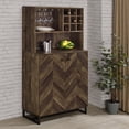 thumbnail image 2 of Mendoza 2-door Home Bar Cabinet Wine Storage Rustic Oak, 2 of 13