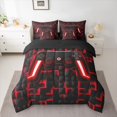 thumbnail image 2 of Homewish Red Black 7-Piece Twin Bedding Sets,Game Console Bedding Comforter Set,Gamer Gaming Sheet Sets For Boys,Breathable Bedroom Decorative Reversible, 2 of 8
