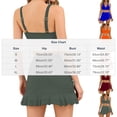 thumbnail image 4 of ClodeEU Women's Sheer Mesh Patchwork Drawstring Bikini Set ,Modest Two Piece Swimsuit Army Green^,Womens Plus M, 4 of 8
