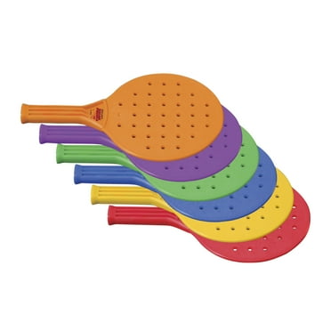 Sportime Global Games Paddles, 8 x 13-1/2 Inches, Assorted Colors, Set of 6