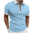 thumbnail image 5 of zfhfof Men's Quarter Zip Polo Shirts Slim Fit Casual Short Sleeve Golf Shirts Contrast Color Athletic Golf Shirts with Chest Pocket, 5 of 9