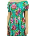 thumbnail image 7 of Bimba Women's Floral Smocked Waist Cotton Maxi Summer Chic Dress, 7 of 7