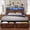 Brown, variant on Fastroby Queen Bed Frame with Storage Headboard & Drawers, Farmhouse Style, No Box Spring Needed, Brown