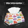 thumbnail image 4 of Kdxio Doodle Cars Print Tissue Box Cover,Modern PU Leather Rectangular Tissue Box Holder for Bathroom Living Room Bedroom Office Desk Car Home, 4 of 6