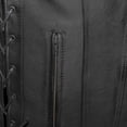 thumbnail image 4 of First Mfg Co - Gambler - Men's Motorcycle Biker Riding Black Leather Vest - Extra Small, 4 of 4