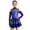 Blue, variant on Kids Girls Cold Shoulder Long Sleeve Tiered Skirt Leotard Sequins Jazz Dance Dress Salsa Rumba Stage Performance Purple 16