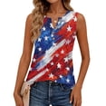 thumbnail image 4 of 4th Of July Tank Tops for Women Usa Flag Print Botton Down Scoop Neck Sleeveless Tunics Celebration Plus Size Summer Casual T-Shirts,XL,#01 Red, 4 of 5