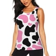 thumbnail image 1 of Fotbe Cow Spots Blusas Sin Mangas para Mujer – Estilo Casual, Corte Suelto, Slim-Fit, Cuello Redondo Deportivo, Tops de Verano para Gimnasio y Yoga-X-Large, 1 of 7