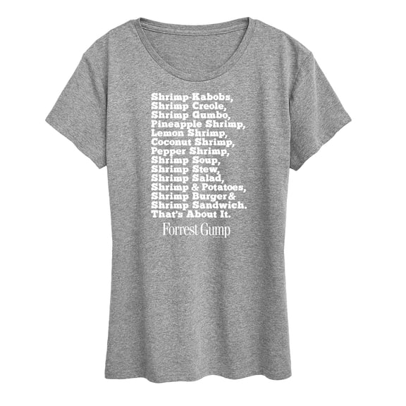 Forrest Gump - Bubbas Shrimp List - Women's Short Sleeve Graphic T-Shirt