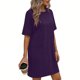 thumbnail image 2 of TaTaai Women's Solid Color Round Neck Short Sleeve Dress with Pockets Casual Fashion Comfortable Stretchy Fabric Midi Dress Soft Breathable for Spring Summer Daily Casual Wear Gift, 2 of 6