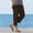 Coffee, variant on Women's Linen-Blend Straight Leg Pants, Elastic Waist, Side Slit Cropped Trousers for Spring & Summer Commute Hot Pink S