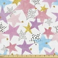 thumbnail image 1 of Stars Sofa Upholstery Fabric by the Yard, Watercolor Colorful Stars with Various Designs Dots Stripes Doodle Pattern, Decorative Fabric for DIY & Home Accents, 1 Yard, Multicolor by Ambesonne, 1 of 4