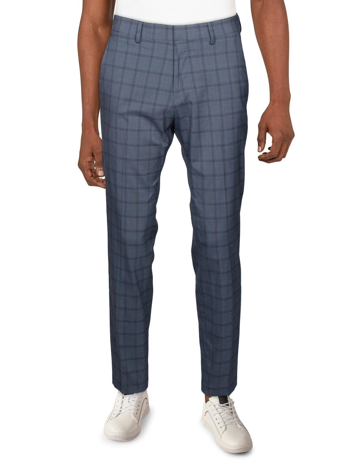 mens plaid slim fit dress pants