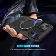 thumbnail image 6 of for iPhone 13 Case with Camera Sliding Cover, [Compatible with MagSafe] with Magnetic Ring Kickstand, Military Grade Heavy Duty Protection Phone Case for iPhone 13, Black, 6 of 10