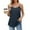 Dark Blue, variant on Uaswgudfs Women's Spaghetti-Strap Cami Tank Top with Delicate Thin Straps and Natural Curved Hemline - Breathable Fabric for Casual Summer