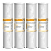 Membrane Solutions 5 Micron 4.5" x 20" Whole House Carbon Block Water Filter Replacement Cartridge, 4 Pack