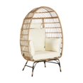 thumbnail image 6 of Modern Rattan Egg Chair, Oversized Large Egg Chairs with Ottoman and Thick Cushions for Porch, Backyard, Balcony,  4 Available Color Cushion, 6 of 7