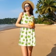 thumbnail image 3 of Defioc Green Frog Pattern Women's Summer Dresses 2025 Beach Casual Sleeveless Tank Loose Sundress Beach Vacation Clothes with Pocket -XX-Large, 3 of 7