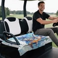 thumbnail image 4 of Uorisanigo Golf Cart Seat Covers Sea Turtle Print EZGO Club Car Seat Towel Blanket with 4 Front Pockets & Non Slip Seat Cushion Covers Universal Fit for 2 Person Golf Cart, 4 of 7