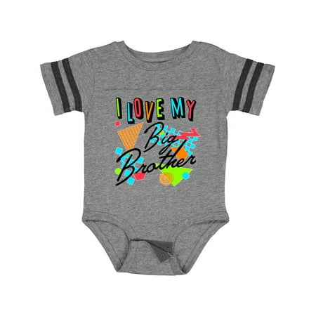 

Inktastic I Love My Big Brother- 80s Retro Style Gift Baby Boy or Baby Girl Bodysuit
