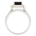 thumbnail image 4 of Clara Pucci 18K White/Rose Gold 3.05 Natural Onyx Engraveable Engagement Ring + Wedding Band Set, 4 of 7
