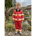 thumbnail image 6 of RUINIXCW Kids Fireman for Boys Long Sleeve Jacket and Suspender Pants Firefighter Outfits Cosplay Halloween, 6 of 8