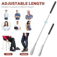 thumbnail image 3 of Retractable Stainless Steel Shoehorn Metal Shoe Horns Extra Long Shoehorn with Adjustable Handle for Boots and Shoes, 3 of 4