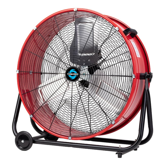Tornado Ventilador de piso de metal de alta velocidad de 12 pulgadas, enfriamiento potente de 3 velocidades para espacios industriales, comerciales y domésticos, inclinación de 120°, cable de 6.0 pies