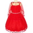 thumbnail image 2 of Robe de Fille Fleur Ceinture de Perles Concours Mariage Fête 10 Ans, 2 of 7