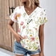 thumbnail image 1 of Fiudx Liquidación de Ofertas Flash Top de Primavera/Verano de Manga Corta Informal de Moda con Cuello En V para Mujer, 1 of 4