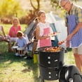 thumbnail image 3 of AuraLane 33.07" Vertical Steel Charcoal Grill,3-in-1 Double Layer Bbq Smoker for Parties,Camping,Backyard,Outdoor Cooking,Black, 3 of 9