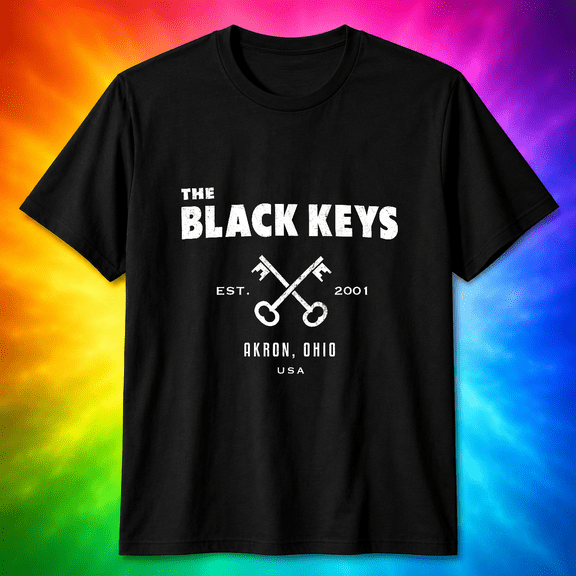 Black Keys Minimalist Dark Vintage Symbol Pattern Graphic Indie Rock Unisex T-Shirt V19774, S-5XL