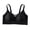 Black, variant on Womens Bra Wireless Cutout Soft Push Up Bralette Solid Ribbed Seamless Breathable Everyday Underwear