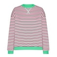 thumbnail image 4 of Htigea Womens Oversized Sweatshirts Crewneck Long Sleeve Striped Tops Casual Loose Fit Pullover Y2K Shirts Fall Workout Sweatshirt White 2XL, 4 of 5