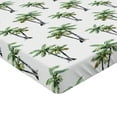 thumbnail image 2 of Ambesonne Palm Tree Fitted Sheet, Watercolor Trees Art, King Size, Grey Green White, 2 of 3